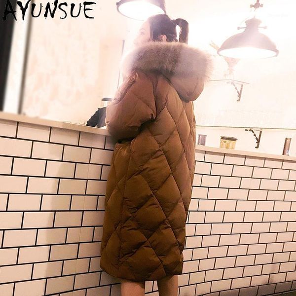ayunsue 90% white duck down jacket women 2020 long winter coat women hooded parkas puffer jacket raccoon dog fur collar kj52681, Black
ayunsue 90% white duck down jacket women 2020 long winter coat women hooded parkas puffer jacket raccoon dog fur collar kj52681, Black