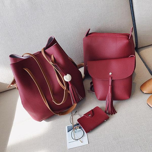 4pcs/set women pu leather handbag shoulder bag tote purse bag set fashion messenger satchel clutch ladies composite
4pcs/set women pu leather handbag shoulder bag tote purse bag set fashion messenger satchel clutch ladies composite