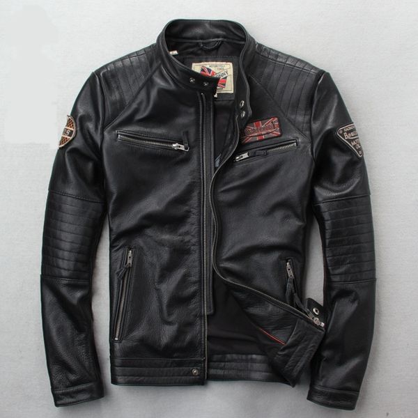 spring new jacket men's layer cow leather stand collar embroidery multi standard slim fitting motorcycle motorcycle walletembroidered w, Blue
spring new jacket men's layer cow leather stand collar embroidery multi standard slim fitting motorcycle motorcycle walletembroidered w, Blue