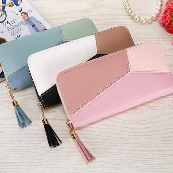 wallets geometric leather women long zipper coin purses tassel design clutch wallet female money holder, Red;black
wallets geometric leather women long zipper coin purses tassel design clutch wallet female money holder, Red;black