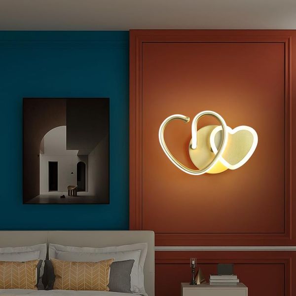 wall lamp modern led light nordic heart golden luster bedside luminaire bedroom living room study hallway indoor decor fixtures
wall lamp modern led light nordic heart golden luster bedside luminaire bedroom living room study hallway indoor decor fixtures
