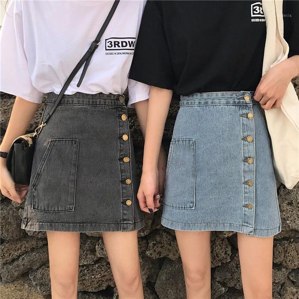 2020 summer womens a-line jeans skirt fashion button high waist small pockets mini skirt1, Black
2020 summer womens a-line jeans skirt fashion button high waist small pockets mini skirt1, Black