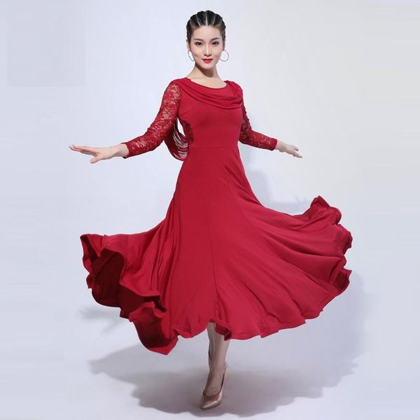 stage wear h2662 women ballroom dance long dress lady waltz modern dancing style elegant professional performance competition costumes, Black;red
stage wear h2662 women ballroom dance long dress lady waltz modern dancing style elegant professional performance competition costumes, Black;red