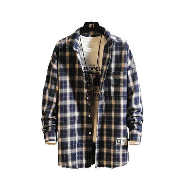 men's casual shirts 2021 spring and autumn long-sleeved plaid shirt fashion sports tassel style jacket student, White;black
men's casual shirts 2021 spring and autumn long-sleeved plaid shirt fashion sports tassel style jacket student, White;black