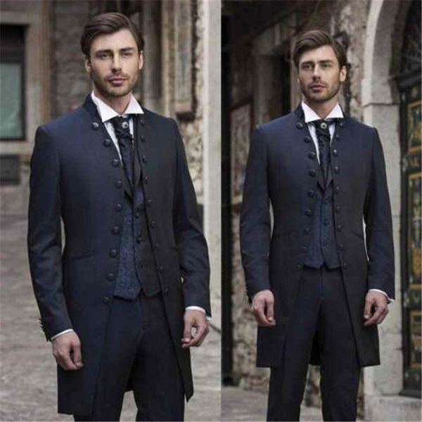custom suit men's groom tuxedo long jacket wedding 3 piece suit party classic groom latest design slim fit dress, White;black
custom suit men's groom tuxedo long jacket wedding 3 piece suit party classic groom latest design slim fit dress, White;black