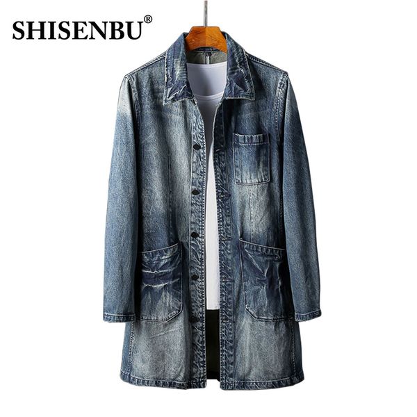 ripped holes long jeans jacket men 4xl cotton denim jacket warm blue vintage windbreaker 2020 chaqueta hombre hip hop coat male c1108, Black;brown
ripped holes long jeans jacket men 4xl cotton denim jacket warm blue vintage windbreaker 2020 chaqueta hombre hip hop coat male c1108, Black;brown