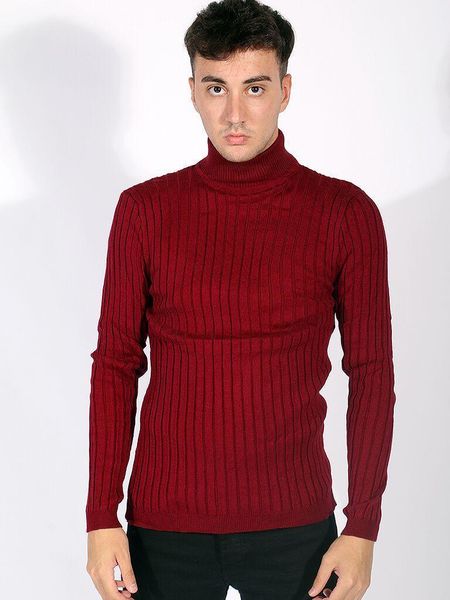 turtleneck burgundy male knitwear sweater1, White;black