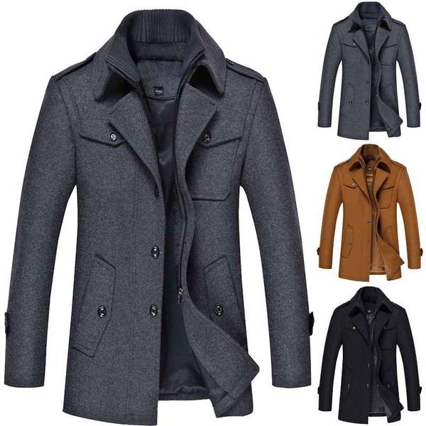 men's wool & blends winter men jacket woolen coats for clothing slim fit windbreaker thick extra long coat casual overcoat plus size, Black
men's wool & blends winter men jacket woolen coats for clothing slim fit windbreaker thick extra long coat casual overcoat plus size, Black