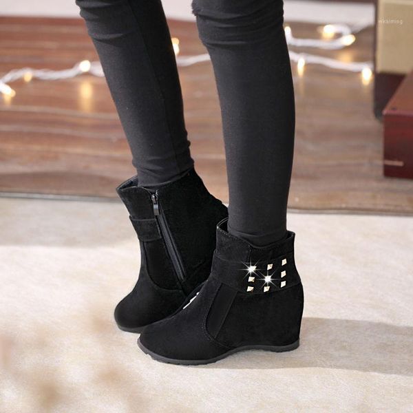 boots 2021 women winter snow increase suede leather ankle metal rivets shoes woman short platform high heels women1, Black
boots 2021 women winter snow increase suede leather ankle metal rivets shoes woman short platform high heels women1, Black