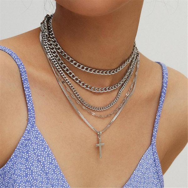 hip hop silver color multilayer chain cross pendant necklace for women punk short choker chocker collar 2020 fashion jewelry
hip hop silver color multilayer chain cross pendant necklace for women punk short choker chocker collar 2020 fashion jewelry