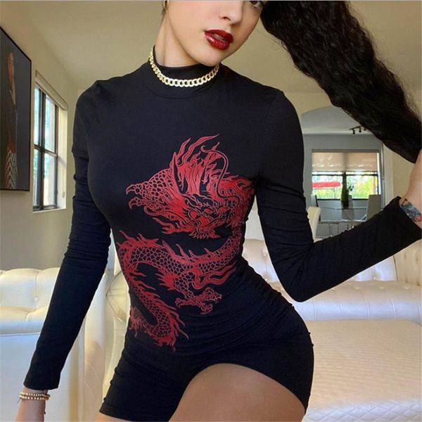 2020 new cross-border autumn and winter dress slim long sleeve half high neck gothic dragon print one step short skirt size s-l, Black;gray
2020 new cross-border autumn and winter dress slim long sleeve half high neck gothic dragon print one step short skirt size s-l, Black;gray