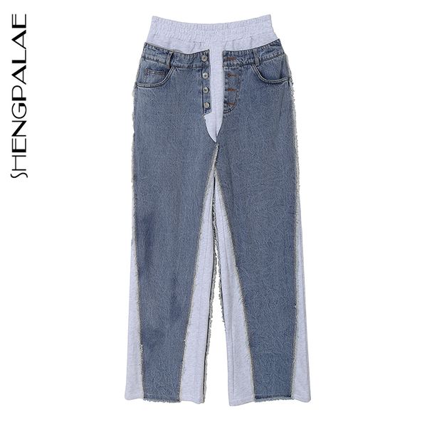 shengpalae autumn winter women's new thick fashion stitching jeans straight tube elastic waist loose daddy cowboy pants 5a339, Blue
shengpalae autumn winter women's new thick fashion stitching jeans straight tube elastic waist loose daddy cowboy pants 5a339, Blue