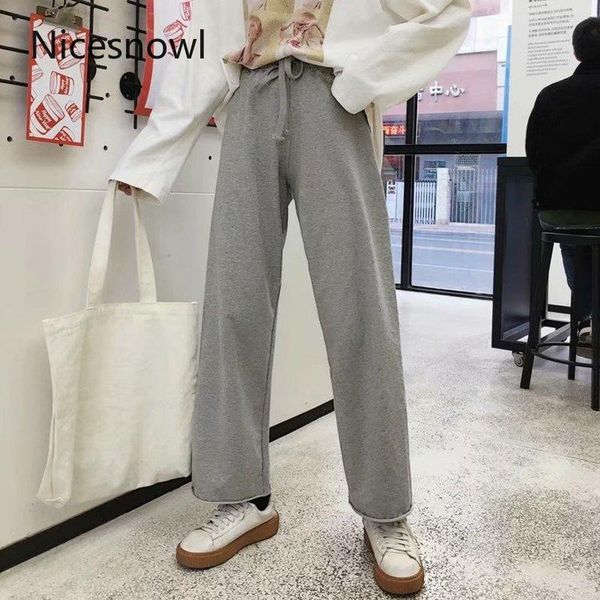 women's pants & capris women gray black solid wide leg pant leisure womens korean style daily elastic waist drawstring soft loose 2021, Black;white
women's pants & capris women gray black solid wide leg pant leisure womens korean style daily elastic waist drawstring soft loose 2021, Black;white