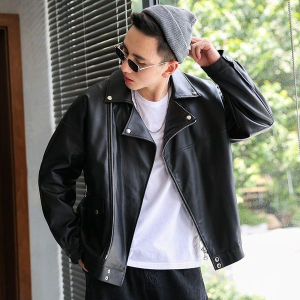 korean black leather jacket men's fashion casual loose motorcycle jacket men streetwear wild hip hop bomber men s-3xl1
korean black leather jacket men's fashion casual loose motorcycle jacket men streetwear wild hip hop bomber men s-3xl1