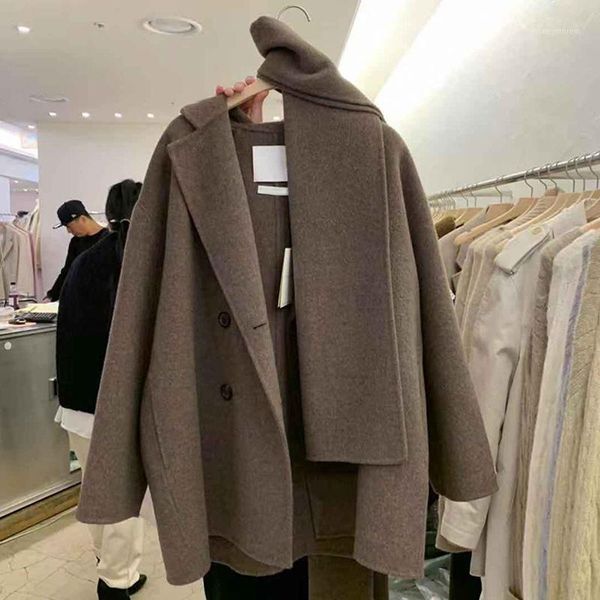 women's wool & blends 2021 korean style temperament double-sided woolen coat loose western women autumn and winter1, Black
women's wool & blends 2021 korean style temperament double-sided woolen coat loose western women autumn and winter1, Black