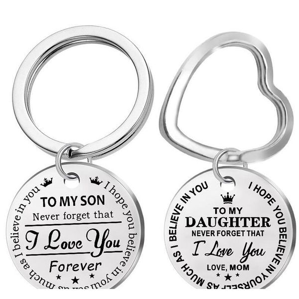 personalized to my son stainless steel keychain engraved to my daughter forever love mom keyring heart key chains charm love pendant aclqn, Silver
personalized to my son stainless steel keychain engraved to my daughter forever love mom keyring heart key chains charm love pendant aclqn, Silver