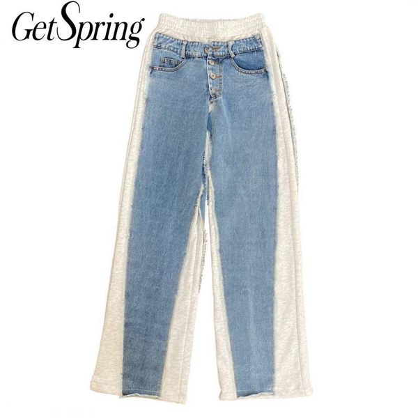 women's jeans getspring women color matching high waist wide leg pants all match vintage casual denim womens 2021 fashion, Blue
women's jeans getspring women color matching high waist wide leg pants all match vintage casual denim womens 2021 fashion, Blue