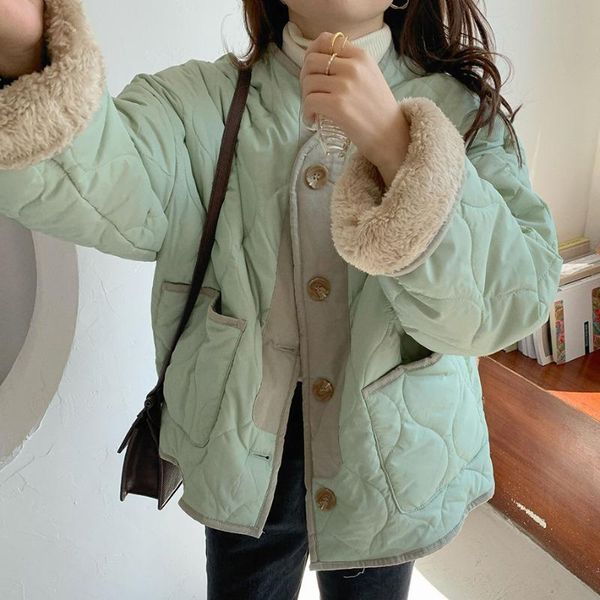 women's jackets autumn winter women korean chic both sides coat vintage warm lambswool loose office lady o-neck single breasted, Black;brown
women's jackets autumn winter women korean chic both sides coat vintage warm lambswool loose office lady o-neck single breasted, Black;brown