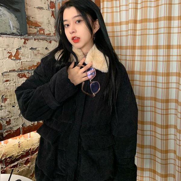 women's down & parkas 2021 winter fashion ladies coat casual keep warm loosecoat plus velvet cotton clothes, Black
women's down & parkas 2021 winter fashion ladies coat casual keep warm loosecoat plus velvet cotton clothes, Black