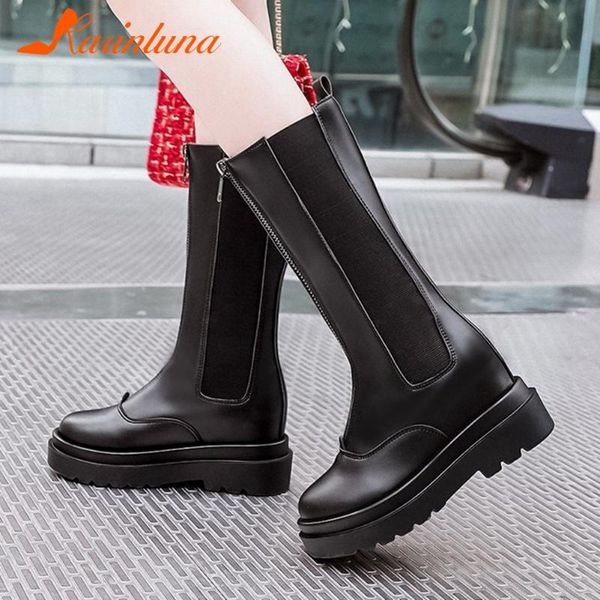 boots karin arrival fashionable woman shoes platform round toe zip mid-calf autumn winter, Black
boots karin arrival fashionable woman shoes platform round toe zip mid-calf autumn winter, Black
