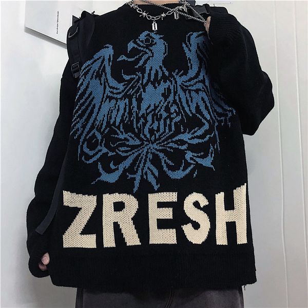 2021 harajuku cartoon monster women college style vintage loose round neck knitted thick casual man sweater gyg0, White;black
2021 harajuku cartoon monster women college style vintage loose round neck knitted thick casual man sweater gyg0, White;black