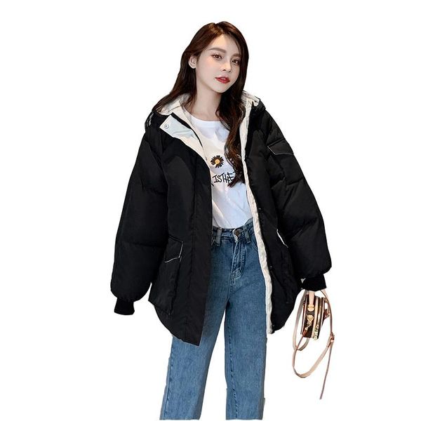 women's down & parkas cotton jacket 2021 korean loose padded woman winter jackets female short bread overcoming overcast, Black
women's down & parkas cotton jacket 2021 korean loose padded woman winter jackets female short bread overcoming overcast, Black