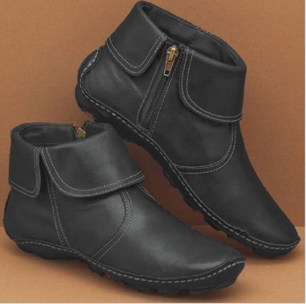 2021 autumn new women's casual round toe leather boots thick and low cuffed women's boots foreign trade large size women', Black
2021 autumn new women's casual round toe leather boots thick and low cuffed women's boots foreign trade large size women', Black