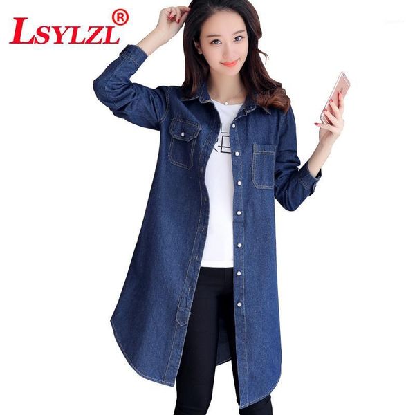 women long denim trench autumn outerwear fashion single breasted casual overcoat blouses plus size s-3xl 2020 fashion coat b6301, Tan;black
women long denim trench autumn outerwear fashion single breasted casual overcoat blouses plus size s-3xl 2020 fashion coat b6301, Tan;black