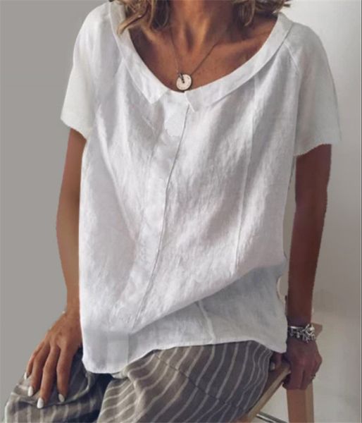 2019 new lapel round neck short pullover pullovercotton and linen pulloversleeve cotton and linen pullover t-shirt women's clothing ifk, White
2019 new lapel round neck short pullover pullovercotton and linen pulloversleeve cotton and linen pullover t-shirt women's clothing ifk, White