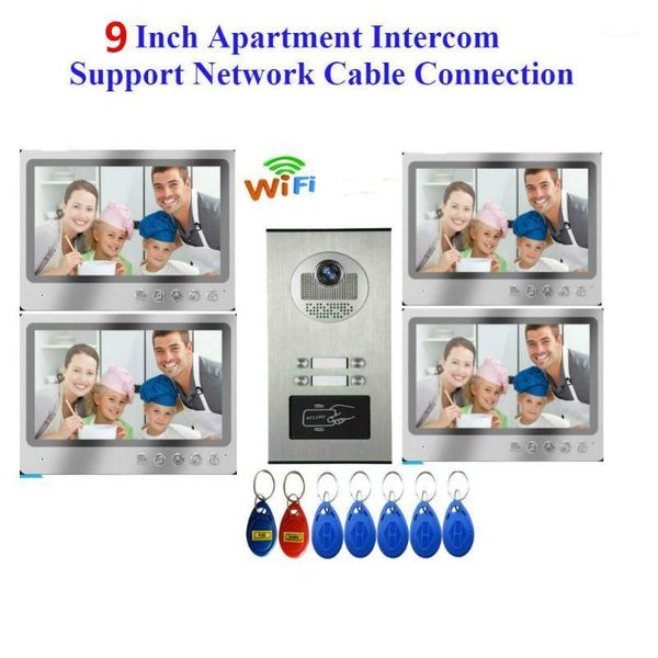 9 inch wired wifi apartments video door phone intercom system rfid ir-cut hd 1000tvl camera with 2~4apartment/family1
9 inch wired wifi apartments video door phone intercom system rfid ir-cut hd 1000tvl camera with 2~4apartment/family1