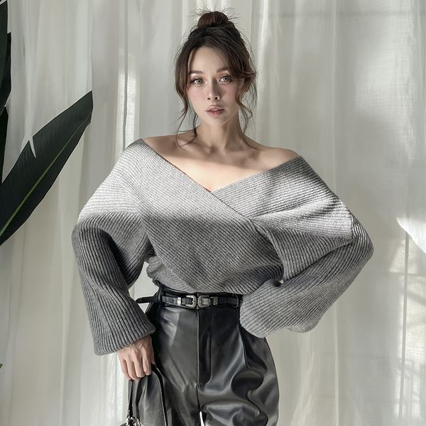 2021 new autumn lazying vintage mesh sweater for woman sleeve v neck off shoulder three colours pullovers hae8, White;black
2021 new autumn lazying vintage mesh sweater for woman sleeve v neck off shoulder three colours pullovers hae8, White;black