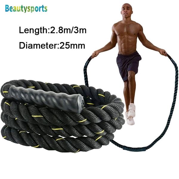 3m* 25mm heavy jump rope crossfit weighted battle skipping ropes power improve strenght training fitness home gym equipment 220317
3m* 25mm heavy jump rope crossfit weighted battle skipping ropes power improve strenght training fitness home gym equipment 220317