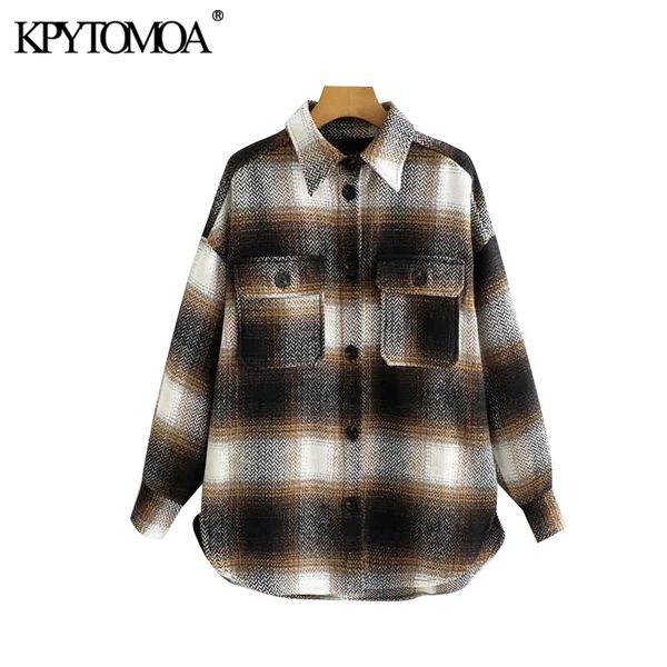 vintage stylish plaid oversized woolen jacket coat women 2020 fashion long sleeve pockets loose female outerwear chic c1106, Black;brown
vintage stylish plaid oversized woolen jacket coat women 2020 fashion long sleeve pockets loose female outerwear chic c1106, Black;brown