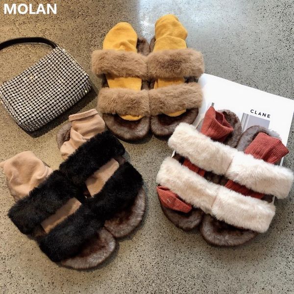 molan brand designer 2020 winter fashion soft real rabbit hair fur slipper socofy bottom slip on loafers mules flip flops casual x1020, Black
molan brand designer 2020 winter fashion soft real rabbit hair fur slipper socofy bottom slip on loafers mules flip flops casual x1020, Black