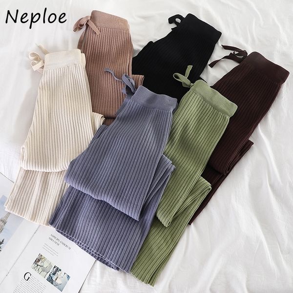 neploe knitted pants women new fashion korean solid lace up stretch waist trousers casual loose wide leg pants femme 42747 201119, Black;white
neploe knitted pants women new fashion korean solid lace up stretch waist trousers casual loose wide leg pants femme 42747 201119, Black;white
