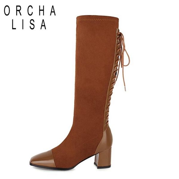 orchalisa winter knee-high boots square toe 6cm chunky heels flock lace-up solid big size 34-48 apricot yellow daily work c2069, Black
orchalisa winter knee-high boots square toe 6cm chunky heels flock lace-up solid big size 34-48 apricot yellow daily work c2069, Black