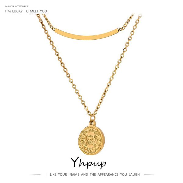 pendant necklaces yhpup trendy portrait coin layered necklace for women stainless steel collane donna statement jewelry bijoux femme 2021, Silver
pendant necklaces yhpup trendy portrait coin layered necklace for women stainless steel collane donna statement jewelry bijoux femme 2021, Silver