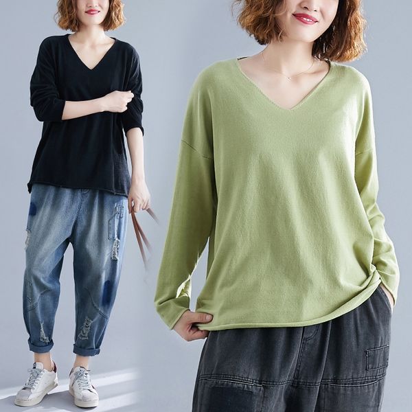 fall 2020 new large t-shirt lower package lower packagewomen's wear loose and thin v-neck t-shirt casual bottom k8vac, White
fall 2020 new large t-shirt lower package lower packagewomen's wear loose and thin v-neck t-shirt casual bottom k8vac, White