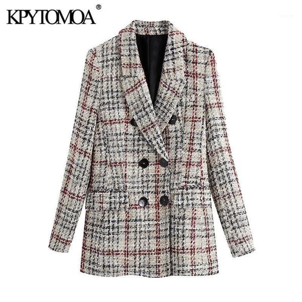 kpytomoa women 2021 fashion double breasted tweed check blazers coat vintage long sleeve pockets female outerwear chic 1, White;black
kpytomoa women 2021 fashion double breasted tweed check blazers coat vintage long sleeve pockets female outerwear chic 1, White;black