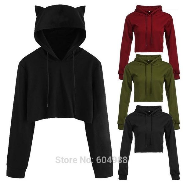new women long sleeve cat ear hoodie jumper casual pullovers cropped sport sweat blouses1, Black
new women long sleeve cat ear hoodie jumper casual pullovers cropped sport sweat blouses1, Black