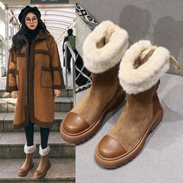snow boots women non-slip mid-tube ladies boots winter thick plush fur cotton 2020 new fashion platform shoes, Black
snow boots women non-slip mid-tube ladies boots winter thick plush fur cotton 2020 new fashion platform shoes, Black