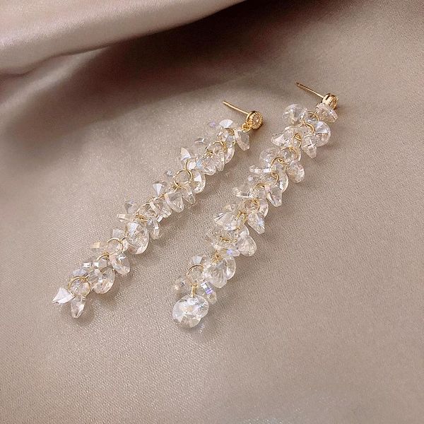 unusual earrings elegant crystal long tassel earrings women jewelry temperament party 2021 trend versatile, Silver
unusual earrings elegant crystal long tassel earrings women jewelry temperament party 2021 trend versatile, Silver