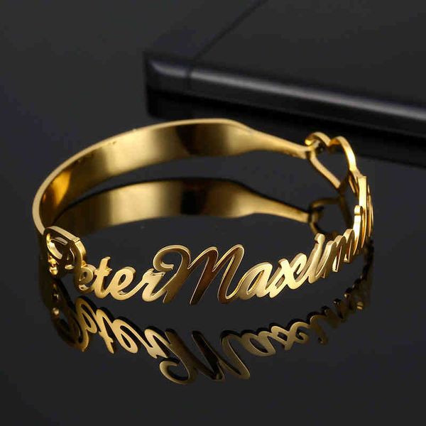 personalized custom name bracelet bangles for women girls customized stainless steel fashion adjustable bangle nameplate jewelry, Golden;silver
personalized custom name bracelet bangles for women girls customized stainless steel fashion adjustable bangle nameplate jewelry, Golden;silver