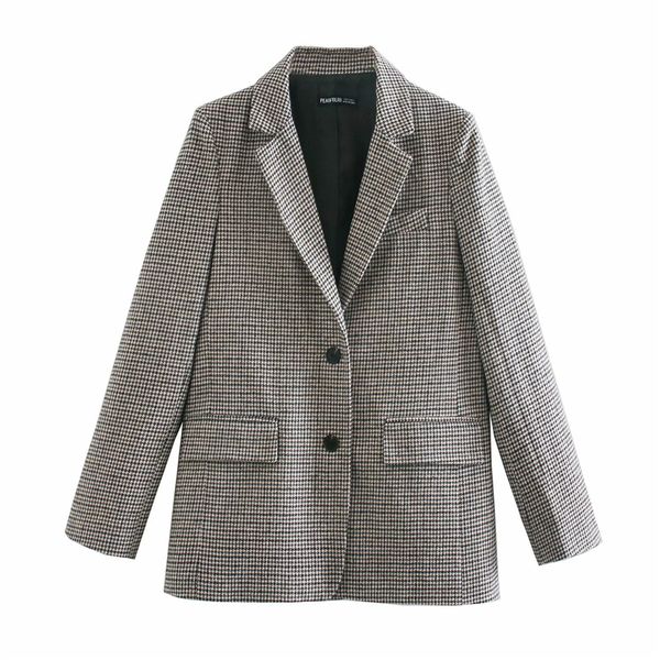 2021 new elegant of the women khaki plaid fashion engraved ladies wear streetwear ladies'blazers chic pocket jackets 6fcm, White;black
2021 new elegant of the women khaki plaid fashion engraved ladies wear streetwear ladies'blazers chic pocket jackets 6fcm, White;black