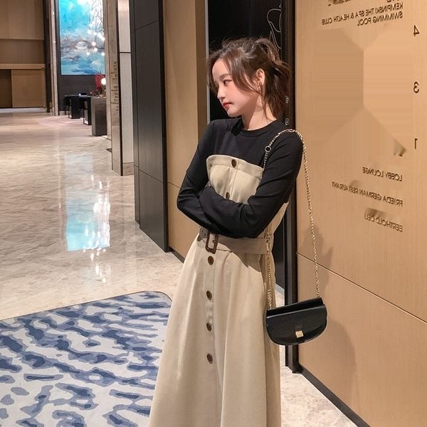 g8g8y fake two-piece stitching v6pl3 color women's autumn niche new design dresslong skirt dress sense 2020 mid-length dress contrast, Black;gray
g8g8y fake two-piece stitching v6pl3 color women's autumn niche new design dresslong skirt dress sense 2020 mid-length dress contrast, Black;gray