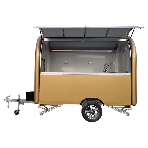 mobile food trailer food truck brown