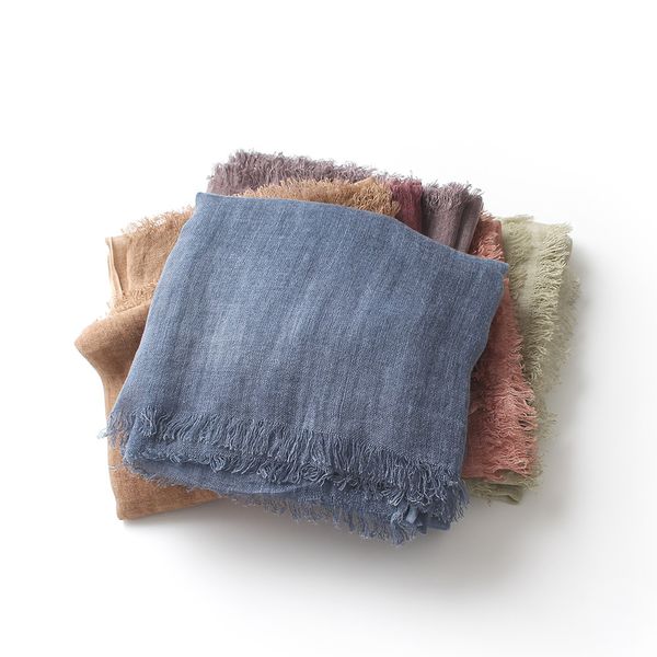 new arrival tie-dyed solid color cotton linen scarves women fringed soft long scarf lady winter warm neckerchief shawl wrap y201007, Blue;gray
new arrival tie-dyed solid color cotton linen scarves women fringed soft long scarf lady winter warm neckerchief shawl wrap y201007, Blue;gray