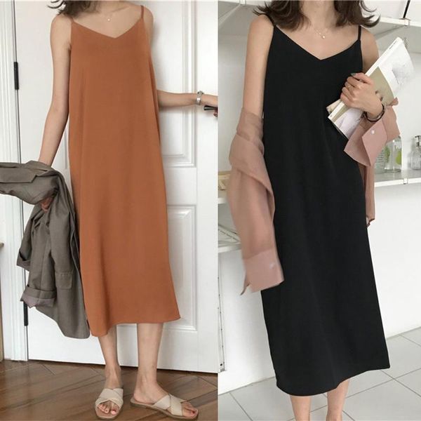 40# women chiffon loose lady elegant sleeveless camisole solid suspender dress comfy soft casual nightdress summer dress, Black;gray
40# women chiffon loose lady elegant sleeveless camisole solid suspender dress comfy soft casual nightdress summer dress, Black;gray