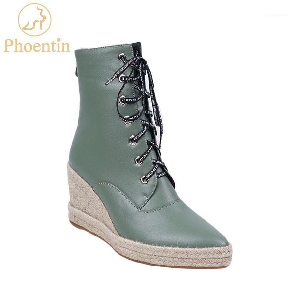 boots phoentin green platform wedge women 2021 winter lace up shoes female pu leather pointed toe large size footwear ft7891, Black
boots phoentin green platform wedge women 2021 winter lace up shoes female pu leather pointed toe large size footwear ft7891, Black