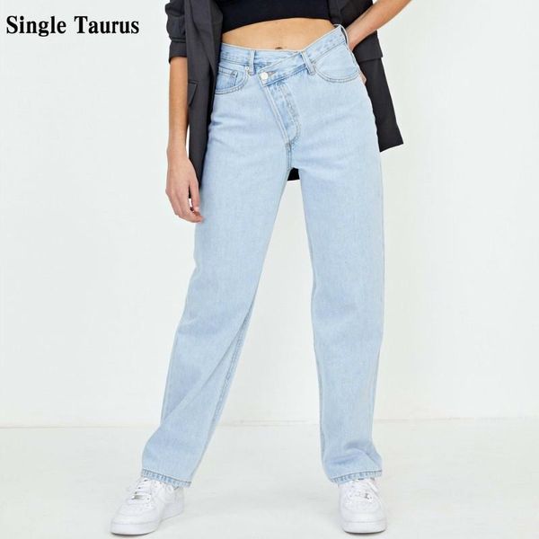button high waist woman's casual jeans streetwear loose straight wide leg blue denim pants for women 2021
button high waist woman's casual jeans streetwear loose straight wide leg blue denim pants for women 2021